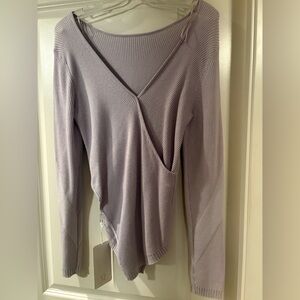 Lululemon Wrap it Back  Ribbed V-Neck sweater- Soft Purple